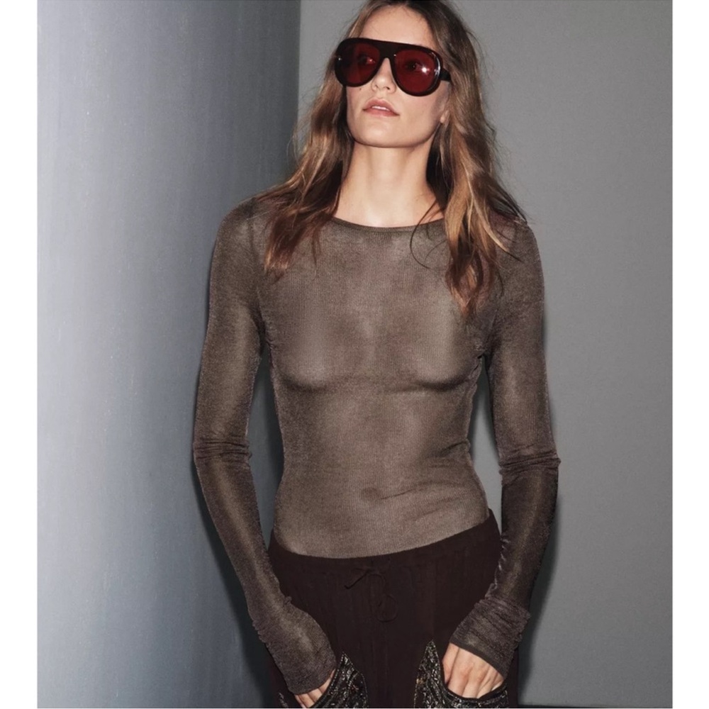 ZARA 100% VISCOSE KNIT BODYSUIT